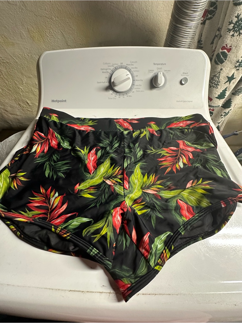 torrid Black Tropical Floral Swim Shorts